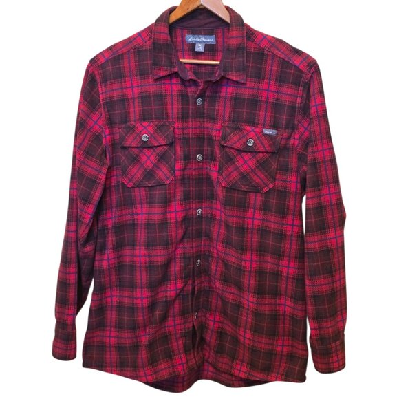 NWOT  -  Men's EDDIE BAUER Plaid Fleece sz TL - Picture 1 of 5
